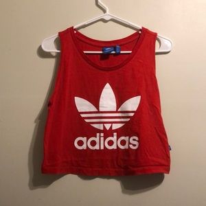 Adidas, red crop top